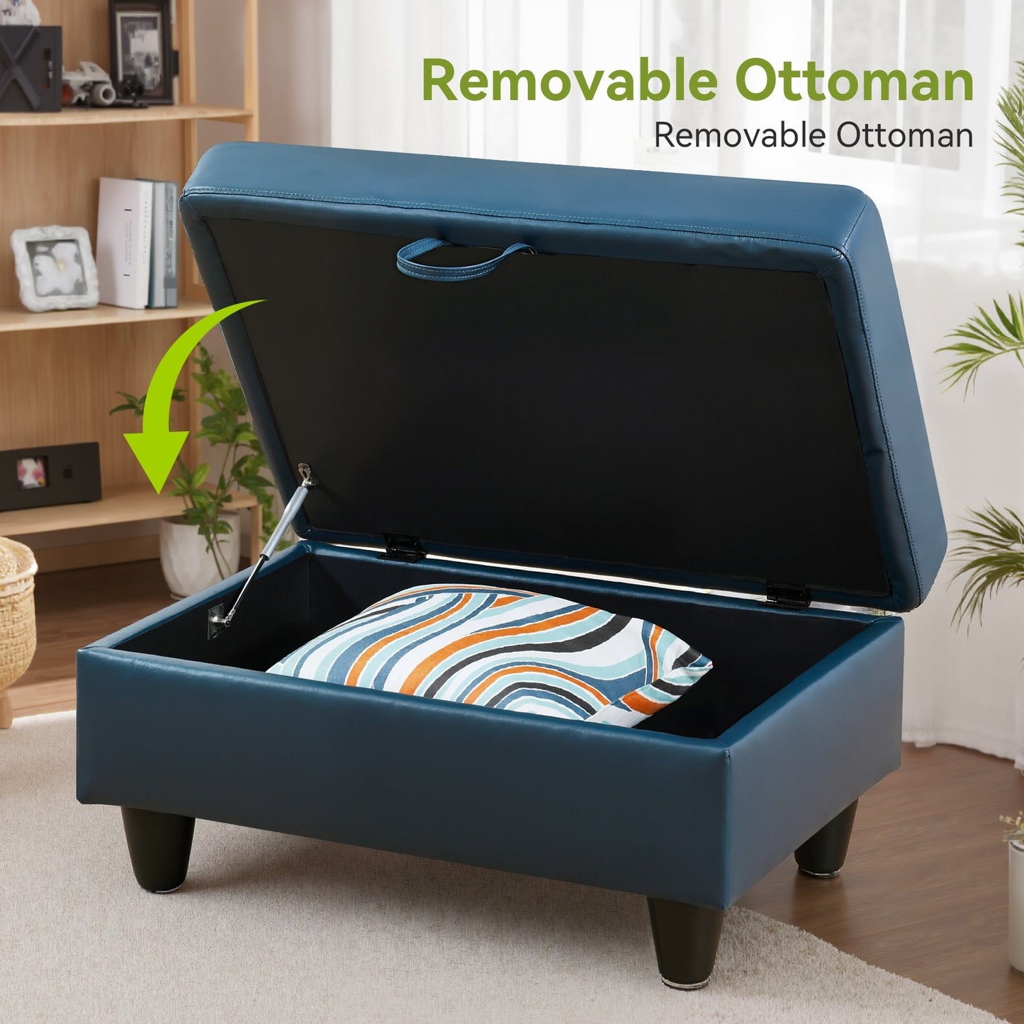 Ensemble de canapés de salon 3 pièces en cuir synthétique semi-PU