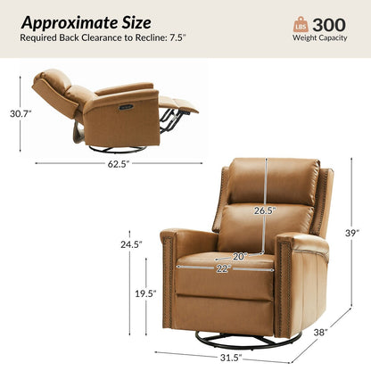 Ensemble de 2 fauteuils inclinables électriques pivotants et à bascule traditionnels Tobias par HULALA HOME