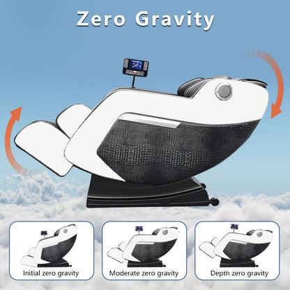 Fauteuil inclinable de massage à gravité zéro avec massage complet du corps, chauffage et audio Bluetooth intégré