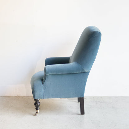 Fauteuil Bellecour | Velours Émile Bleu Mer