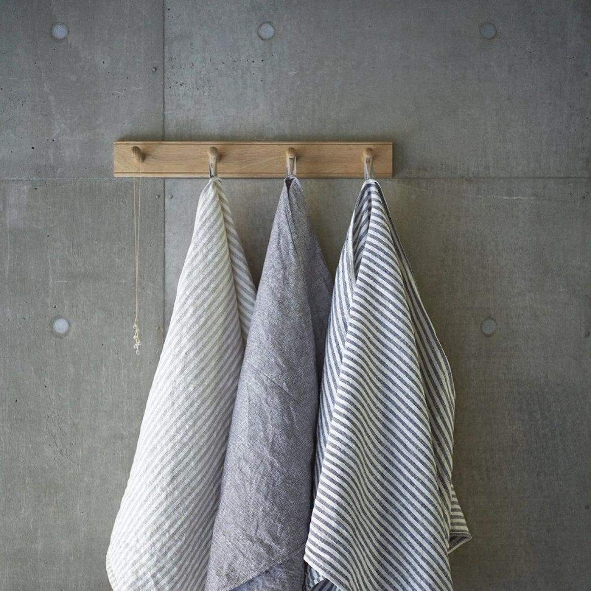 Serviette à rayures en chambray 
