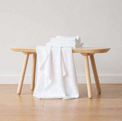 Serviette gaufrée en lin | Blanche