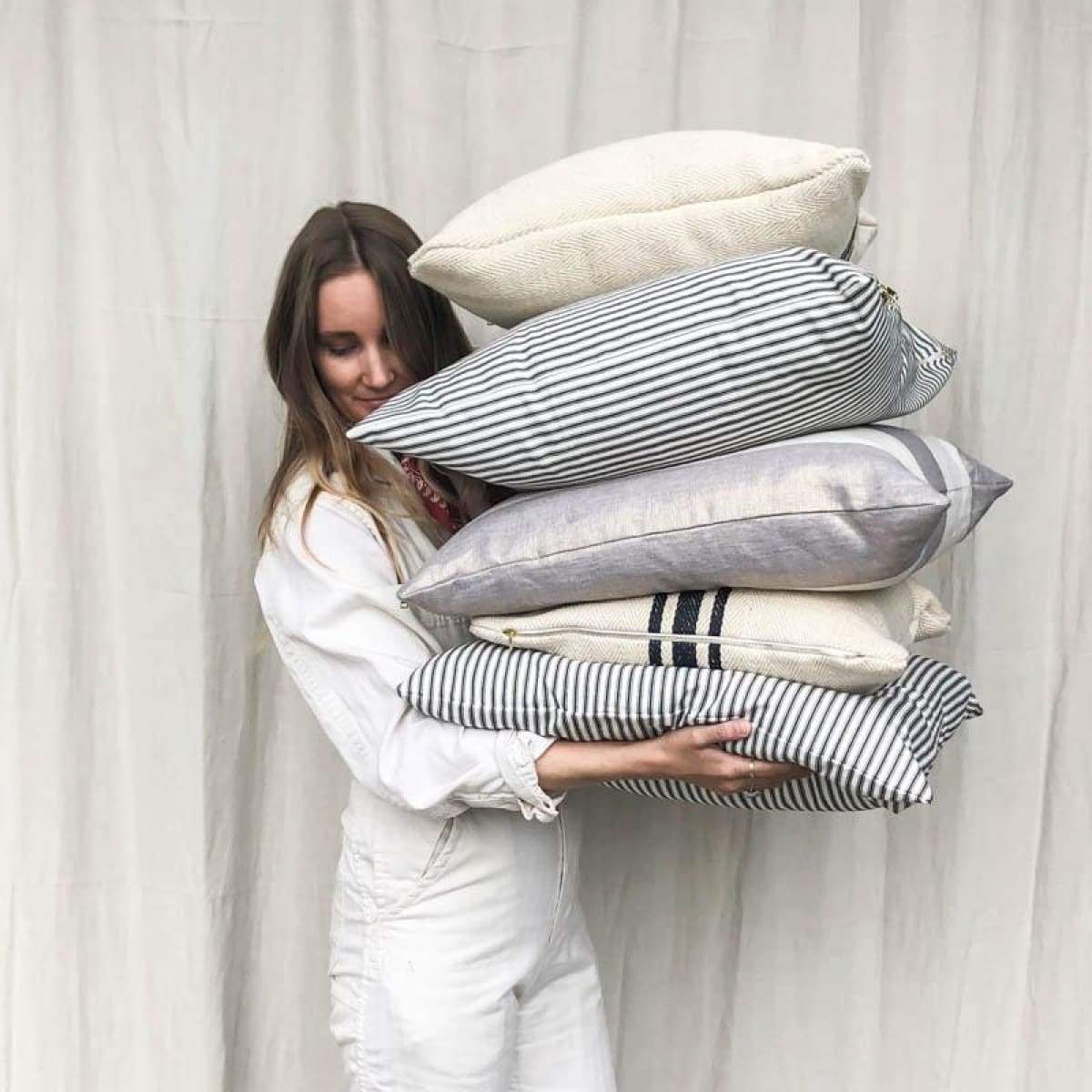 Housse de coussin à rayures