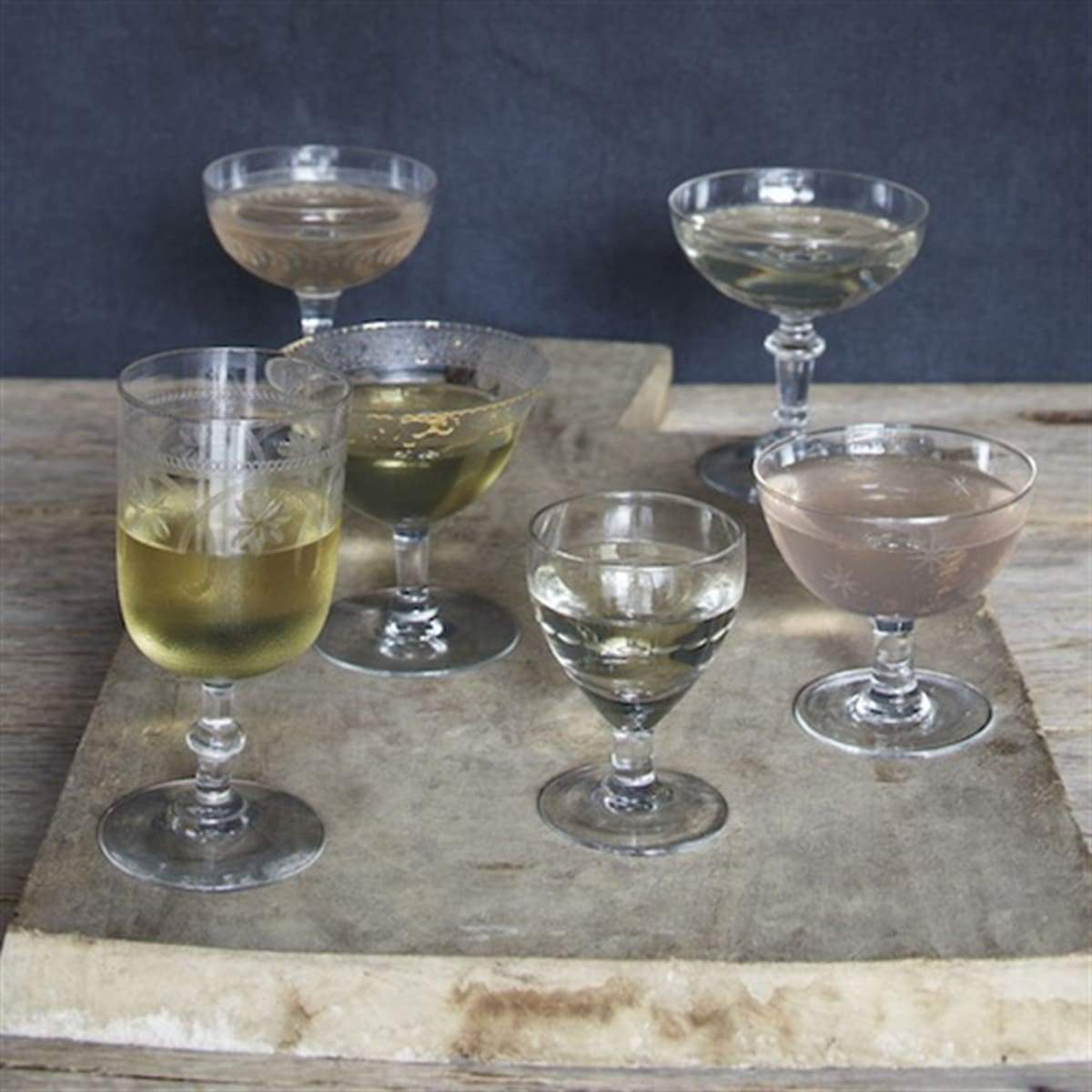 Paire de verres à apéritif vintage glamour