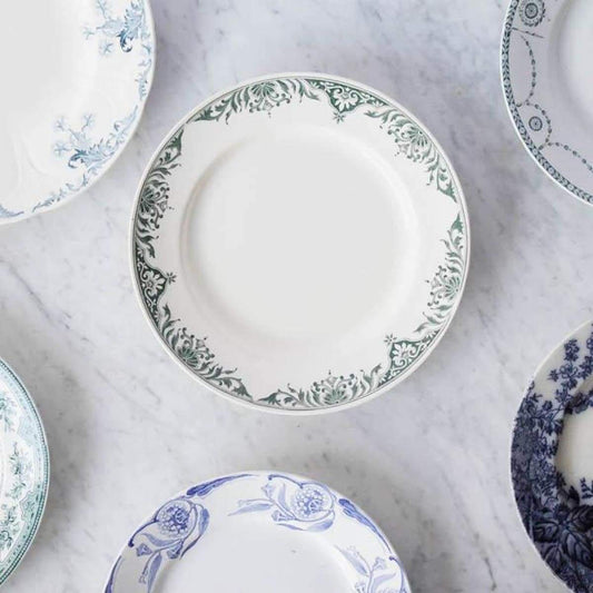Ensemble de 4 assiettes et bols vintage en céramique